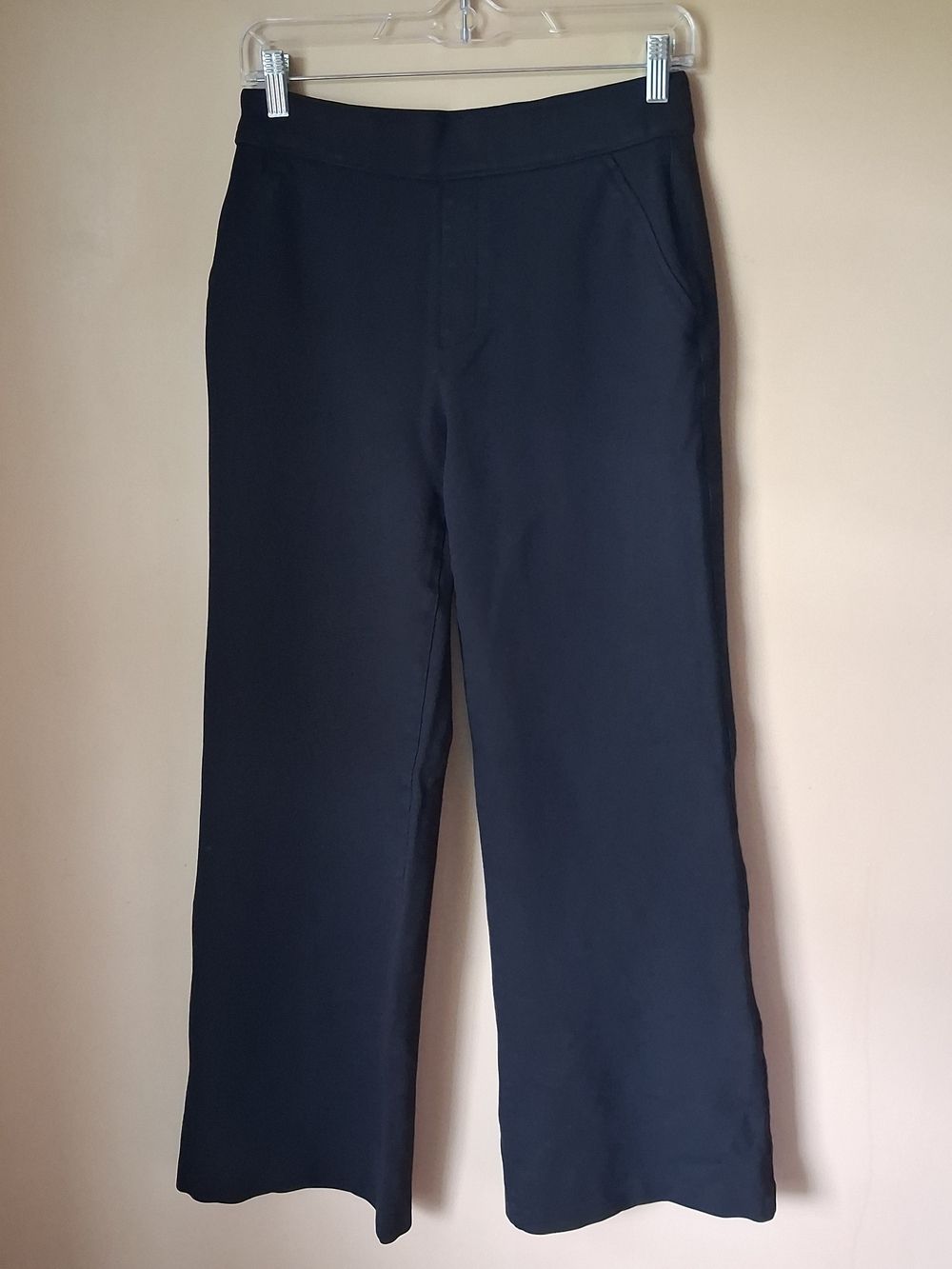 SPANX Perfect Fit Ponte Wide Leg Black Trousers Pants; Size S